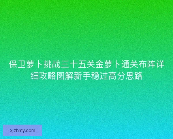 保卫萝卜挑战三十五关金萝卜通关布阵详细攻略图解新手稳过高分思路