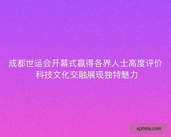 成都世运会开幕式赢得各界人士高度评价 科技文化交融展现独特魅力